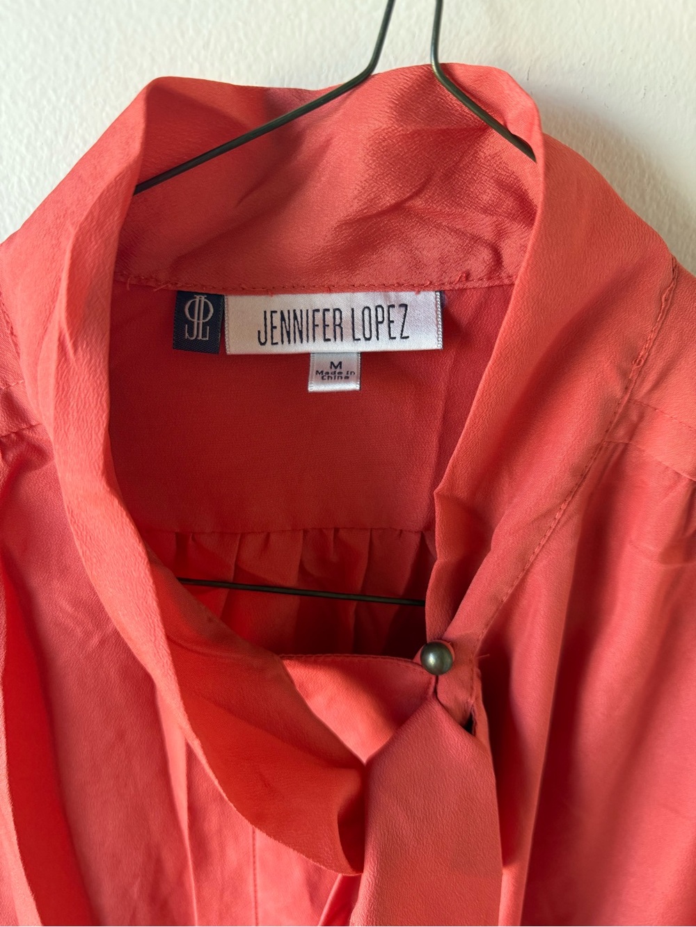 Jennifer Lopez Coral Tie-Neck Blouse - Picture 3 of 5